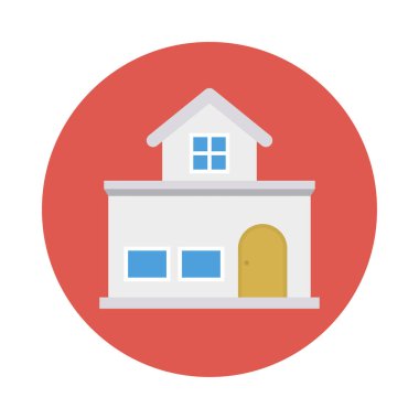 Renk bina düz vektör simgesi 