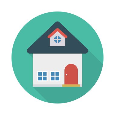 Renk bina düz vektör simgesi 