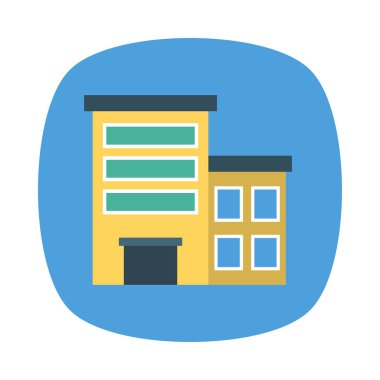 Renk bina düz vektör simgesi 