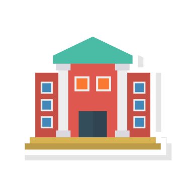 Renk bina düz vektör simgesi 