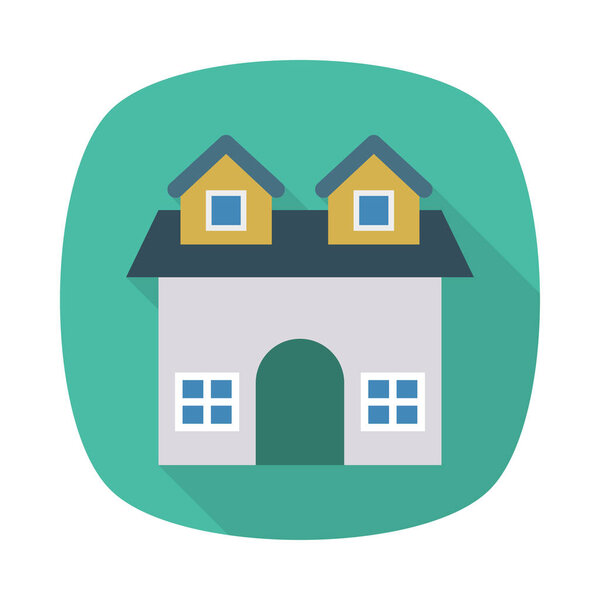 Color building flat vector icon 