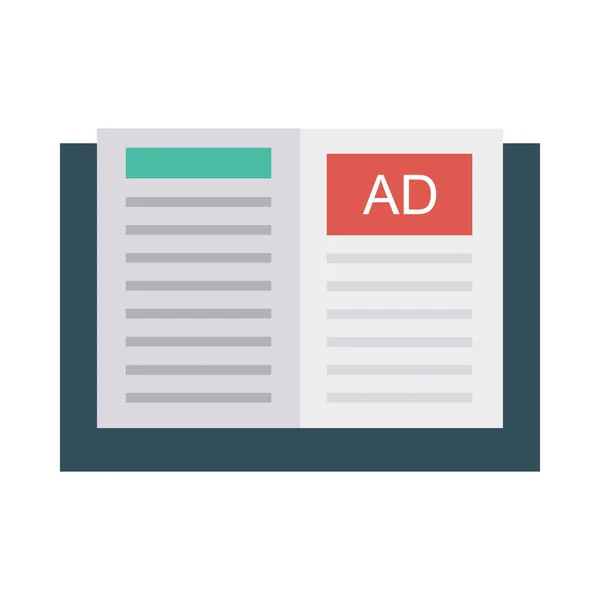 Ads Book Open Vector Illustration — Stock Vector