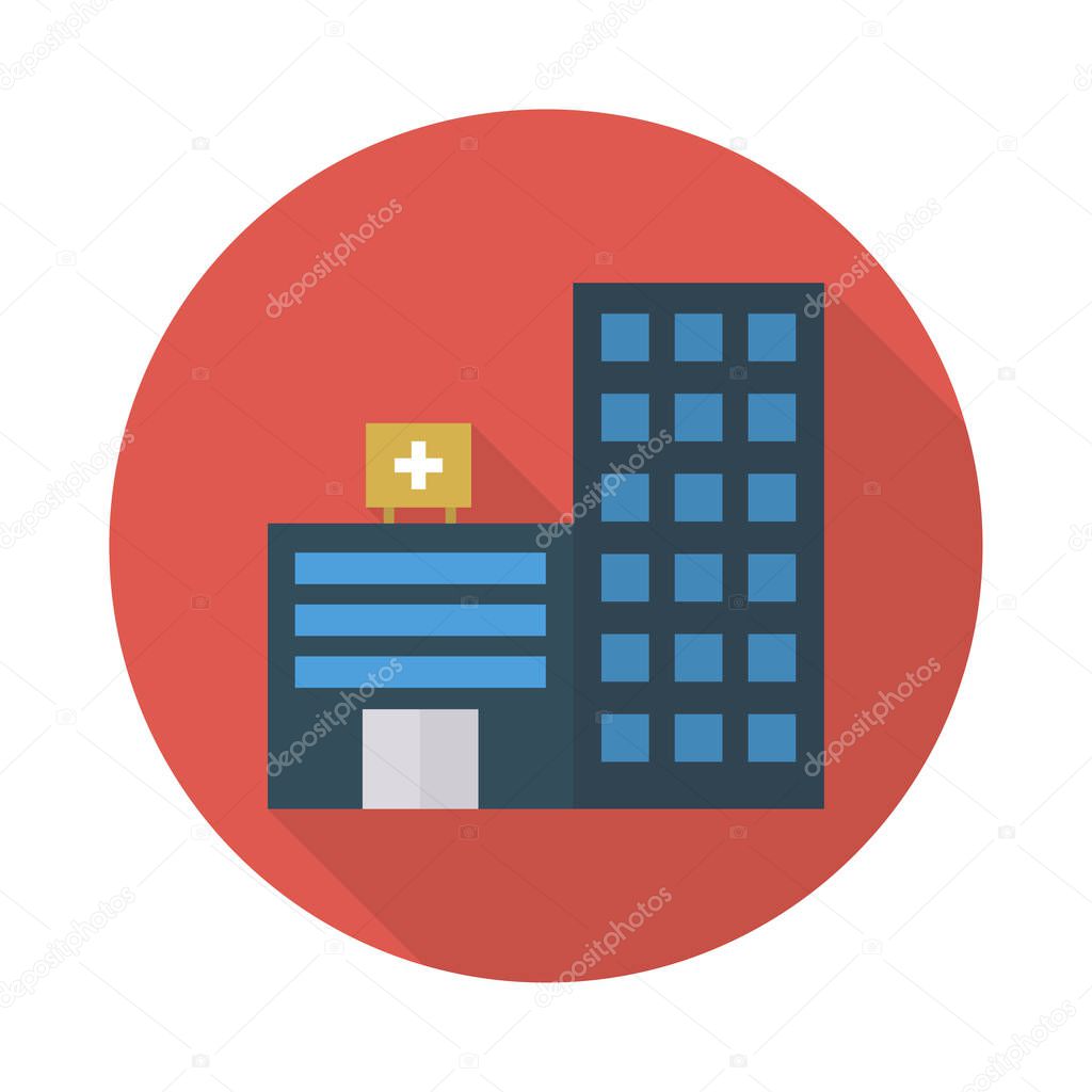 Color building flat vector icon 