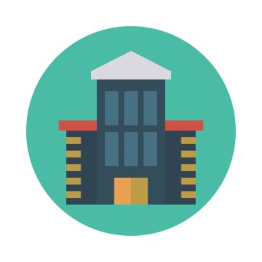 Renk bina düz vektör simgesi 