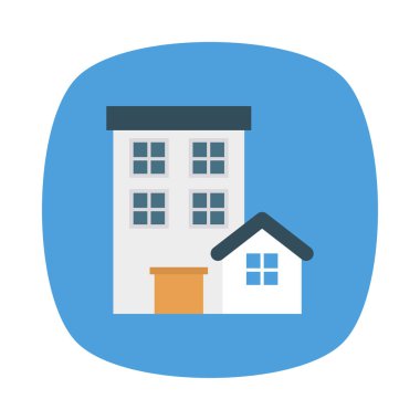 Renk bina düz vektör simgesi 