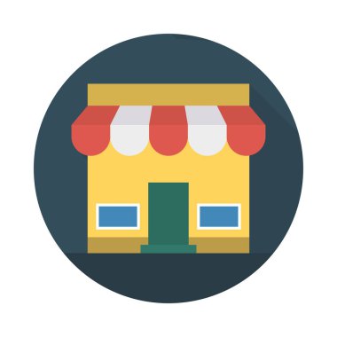 Renk bina düz vektör simgesi 