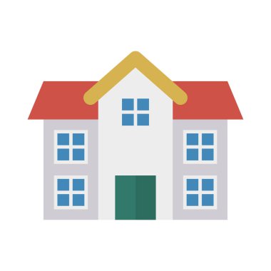 Renk bina düz vektör simgesi 