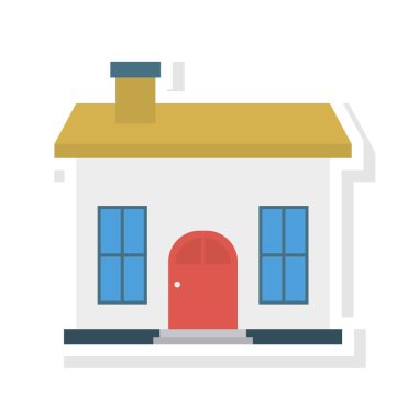 Renk bina düz vektör simgesi 