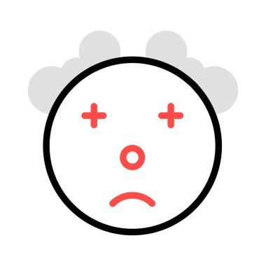 palyaço baş düz stil ikonu, vektör çizim 