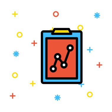 Pano analitik grafik düz stil simgesi, vektör çizim ile 