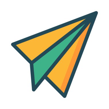 Kağıt Uçak düz stil ikonu, vektör çizim 