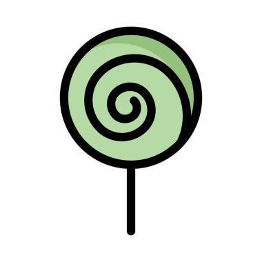 tatlı lolipop düz stil ikonu, vektör çizim 