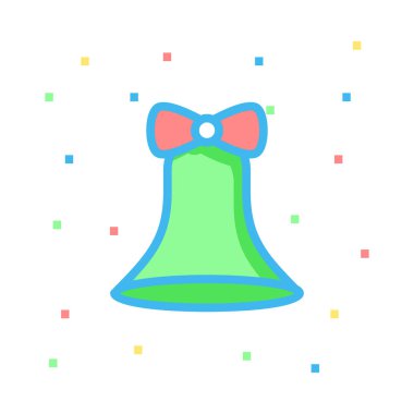 Çan yay düz stil ikonu, vektör çizim ile 