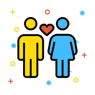 Romantizm vektör çizim çift tr 