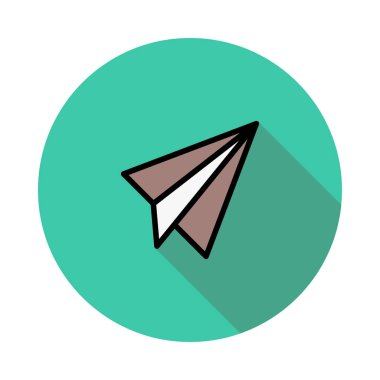 Kağıt Uçak düz stil ikonu, vektör çizim 