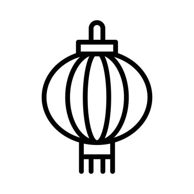 Çince fener dekorasyon düz stil ikonu, vektör çizim   