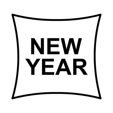 Yeni yıl afiş düz stil ikonu, vektör çizim 