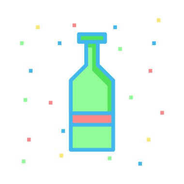 şişe şarap alkol vektör çizim 