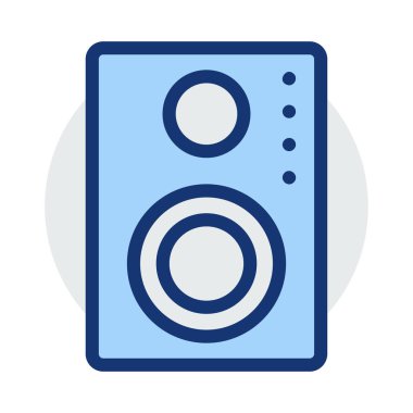 Hoparlör düz stil ikonu, vektör çizim 