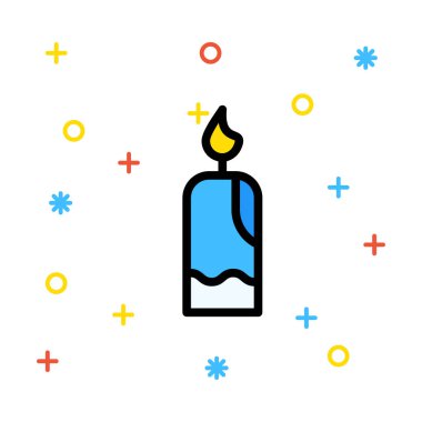 Dekoratif mum alevi düz stil ikonu, vektör çizim ile   