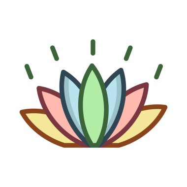 Lotus çiçeği düz stil ikonu, vektör çizim 