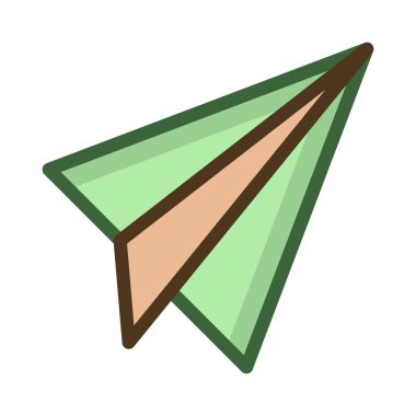 Kağıt Uçak düz stil ikonu, vektör çizim 