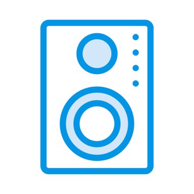 Hoparlör düz stil ikonu, vektör çizim 