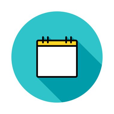 yıllık takvim düz biçim simgesi, vektör illüstrasyonu 