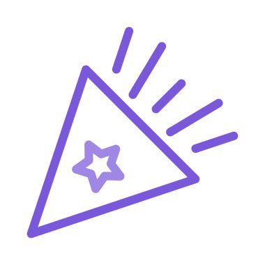 Yeni yıl konfeti popper düz stil ikonu, vektör çizim 