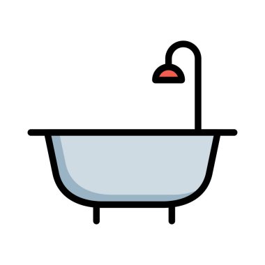 Küvet banyo duş vektör çizim 