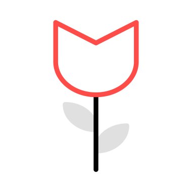 güzel çiçek düz stil ikonu, vektör çizim 