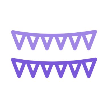 Karnaval kiraz kuşu süslemeleri düz stil ikonu, vektör çizim  