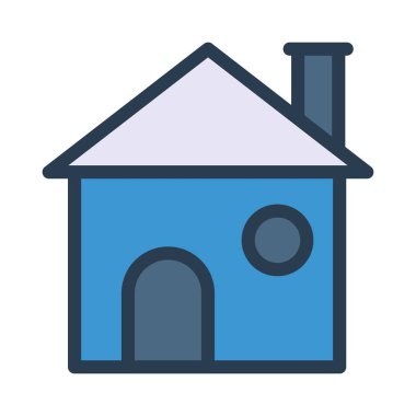 ev düz stil ikonu, vektör çizim 