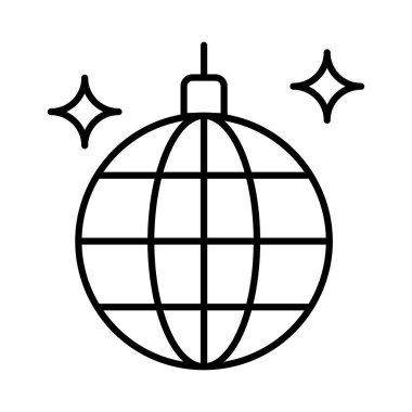 Noel dekoratif topu düz stil ikonu, vektör çizim  