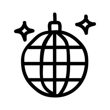 Noel dekoratif topu düz stil ikonu, vektör çizim  