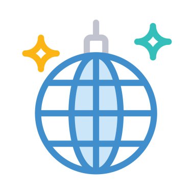 Noel dekoratif topu düz stil ikonu, vektör çizim  