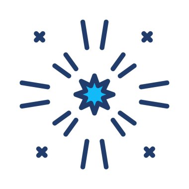 Yeni yıl havai fişek patlama düz stil ikonu, vektör çizim 