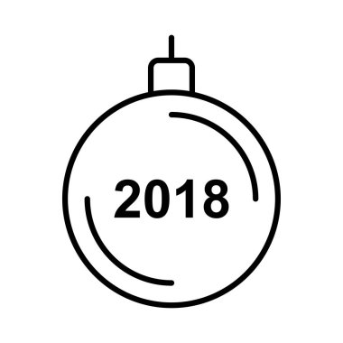 Noel dekoratif topu düz stil ikonu, vektör çizim  