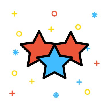 Dekoratif Noel yıldız düz stil ikonu, vektör çizim 