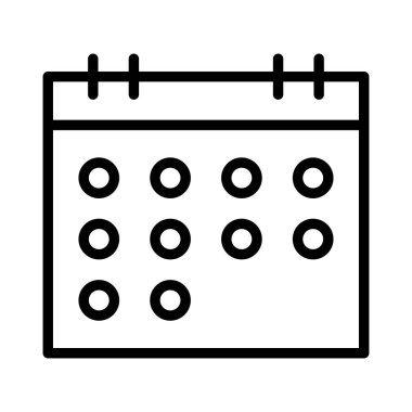 yıllık takvim düz biçim simgesi, vektör illüstrasyonu 