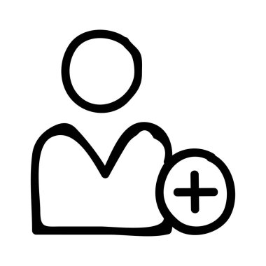 artı işareti düz stil ikonu, vektör çizim, avatar eklemek kullanıcı kavramı 