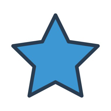 Yeni yıl yıldız dekorasyon düz stil ikonu, vektör çizim  