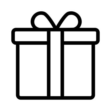 Noel hediyesi yay ile yay düz stil ikonu, vektör çizim 