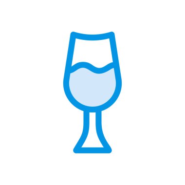 şampanya cam düz stil ikonu, vektör çizim 