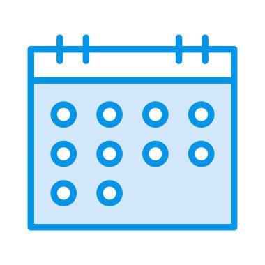 yıllık takvim düz biçim simgesi, vektör illüstrasyonu 