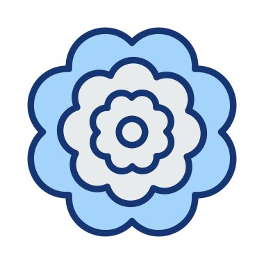 güzel çiçek düz stil ikonu, vektör çizim 