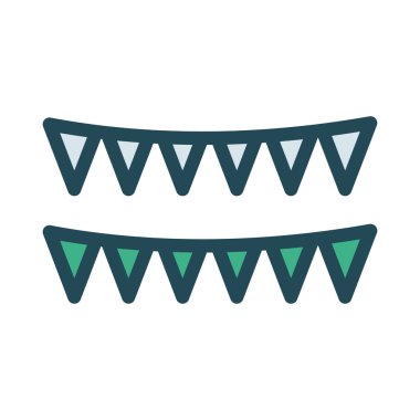 Karnaval kiraz kuşu süslemeleri düz stil ikonu, vektör çizim  