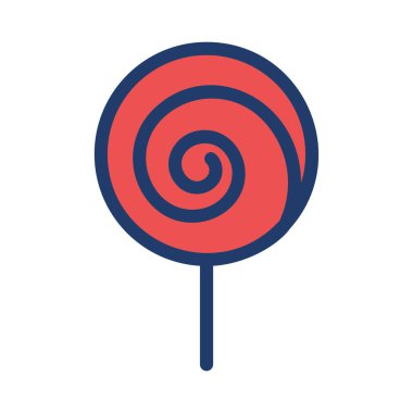 tatlı lolipop düz stil ikonu, vektör çizim 