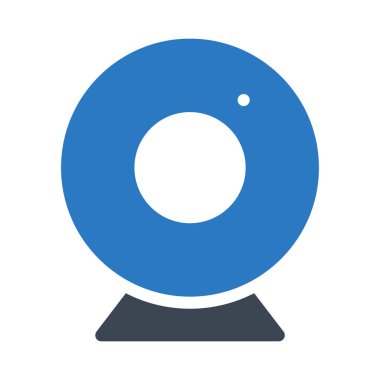 Webcam düz stil ikonu, vektör çizim 