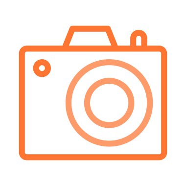 kamera düz stil simgesi, vektör çizim 